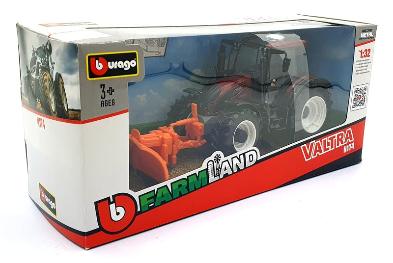 Burago 1/32 Scale Diecast 18-44084 - Valtra N174 Tractor - Maroon