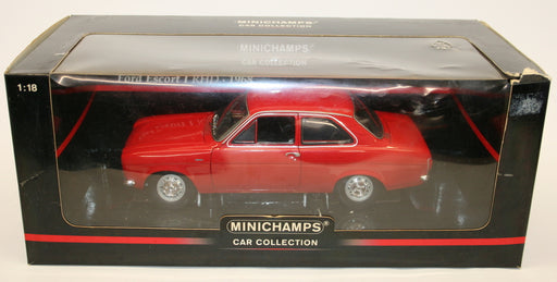Minichamps 1/18 Scale Metal Model Car 150 081070 - Ford Escort MK1 RHD - Red