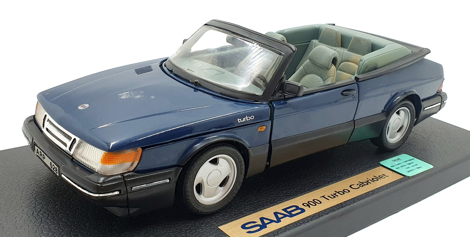 Anson 1/18 Scale Diecast 30307-W - Saab 900 Turbo Cabriolet - Dark Blue