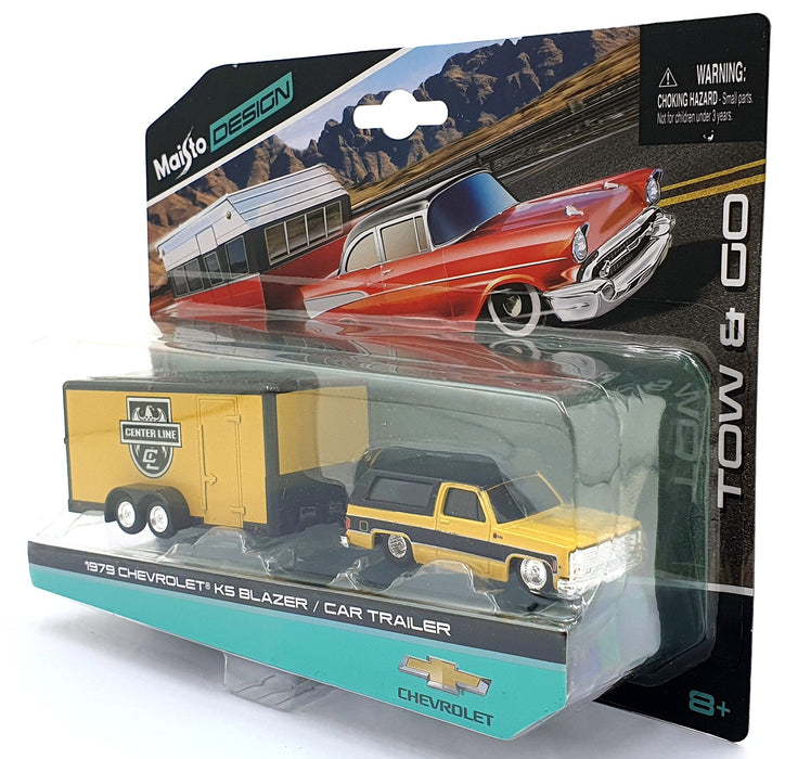 Maisto 1/64 Scale Diecast 15368 1979 Chevrolet K5 Blazer/Car Trailer