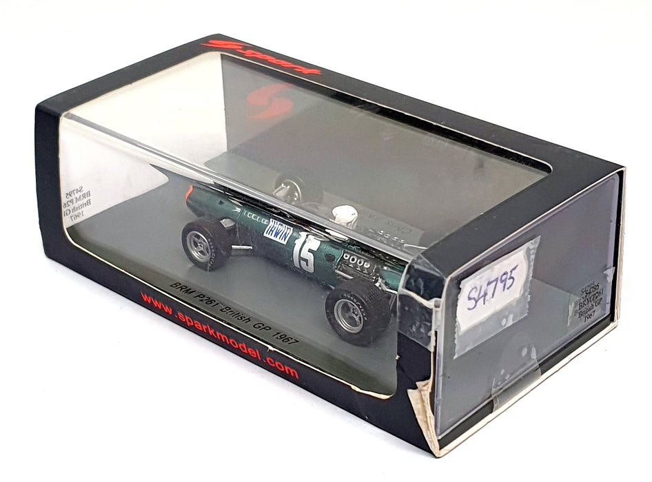 Spark 1/43 Scale S4795 - F1 BRM P261 #15 British GP Chris Irwin - Met. Green