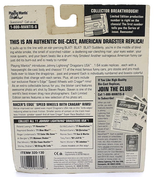 Johnny Lightning 1/64 Scale 320-130 Dragsters USA '69 Drag-On Lady - S. Shahan