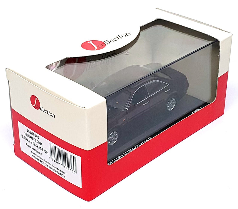 J Collection 1/43 Scale JC02005RD 2001 Nissan Gloria Ultima-Z V Rose Red Pearl