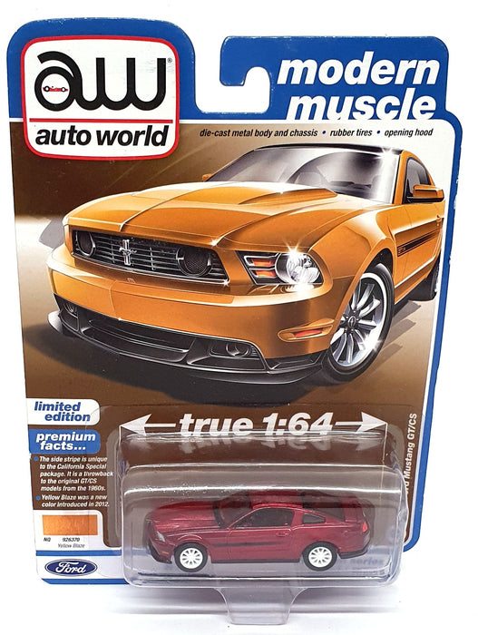 Auto World 1/64 Scale AW64372 - 2012 Ford Mustang GT/CS - Met. Red