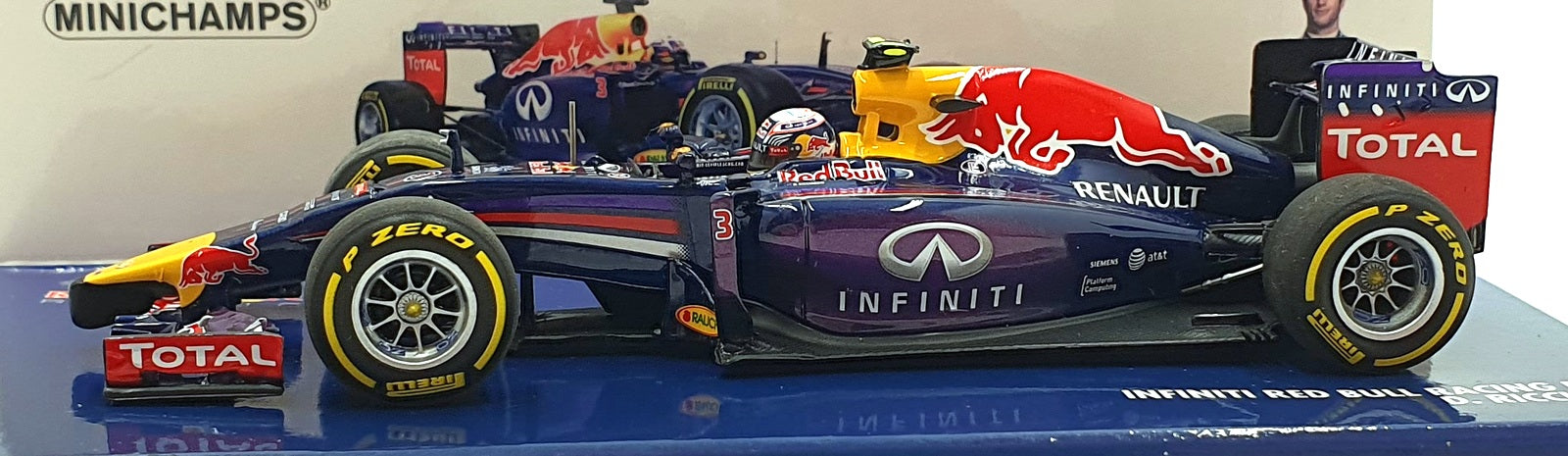 Minichamps 1/43 Scale 410 140003 Infiniti Red Bull Racing RB10 #3 2014 Ricciardo