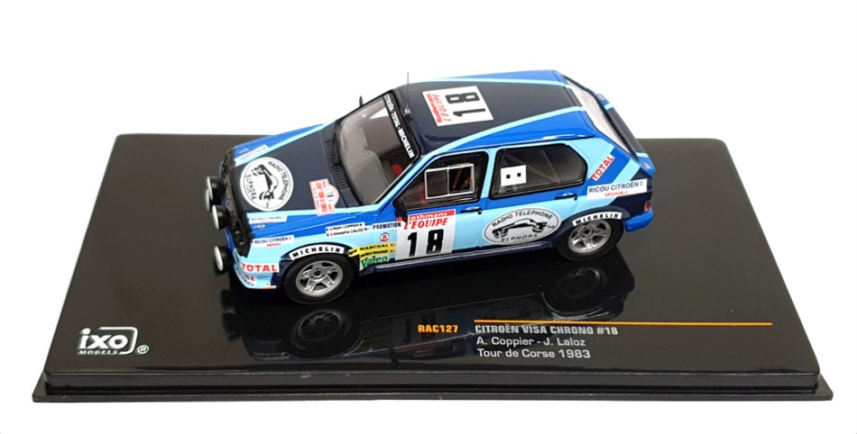 Ixo 1/43 Scale RAC127 - Citroen Visa Chrono Tour De Corse1983 - Blue