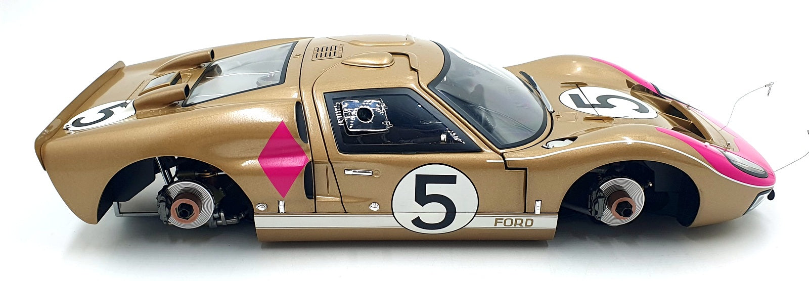 GMP 1/12 Scale Diecast G1201317 - Ford GT 1966 MKII Holman Moody #5 gold