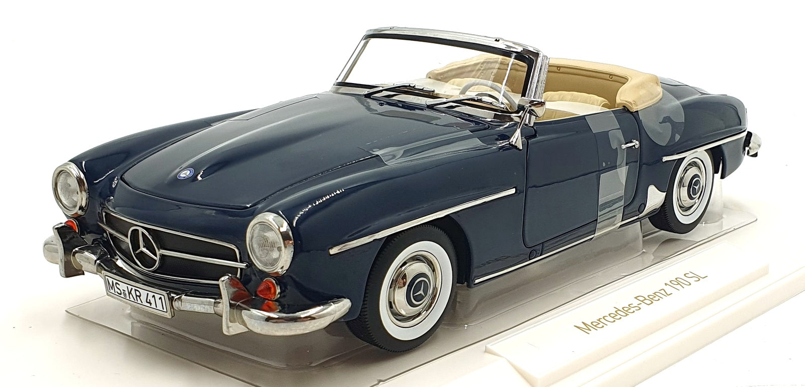 Norev 1/18 Scale Diecast 183403 - 1957 Mercedes-Benz 190 SL - Middle Blue