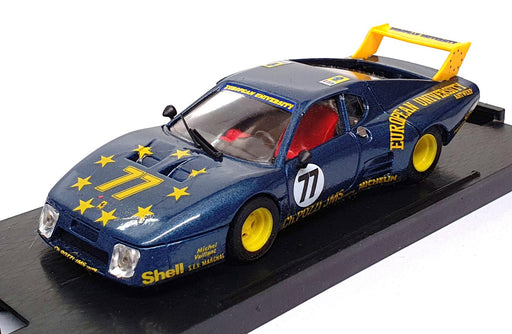 Brumm 1/43 Scale R214 - Ferrari 512 BB #77 Le Mans 1980 - Blue/Yellow