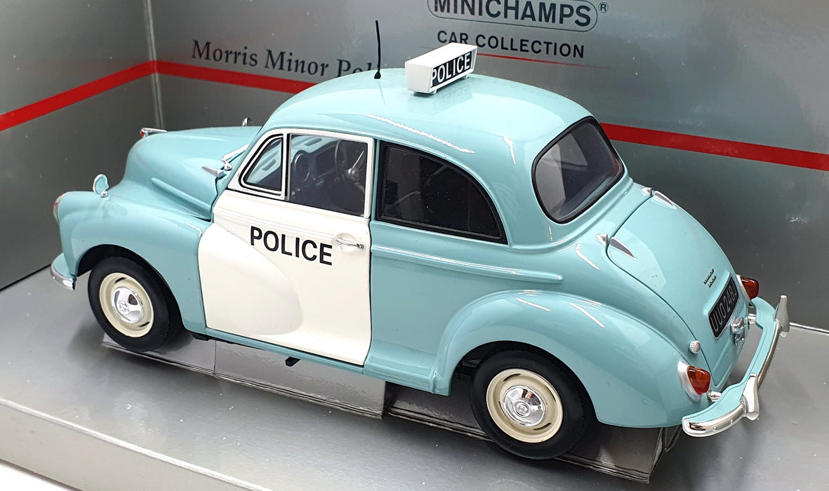 Minichamps 1/18 Scale 150 137090 - Morris Minor Police - Blue/White
