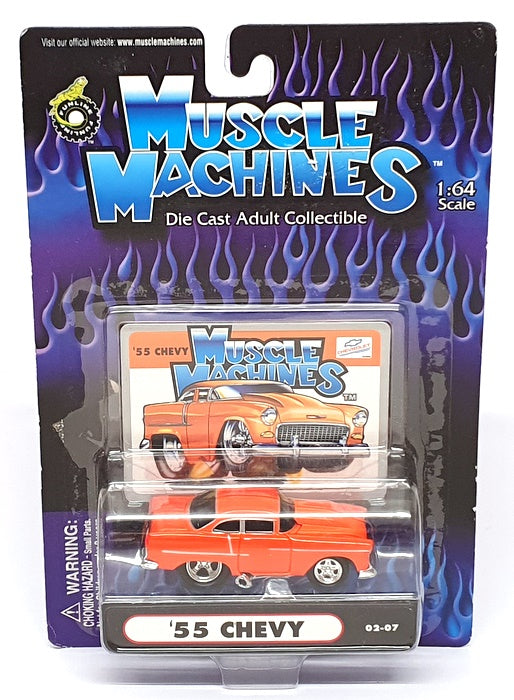 Muscle Machines 1/64 Scale 71161 02-07 - 1955 Chevrolet Chevy - Orange