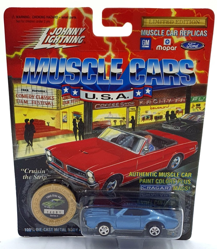 Johnny Lightning 1/64 Scale 200-140 Muscle Cars 1969 Olds 442 - Blue