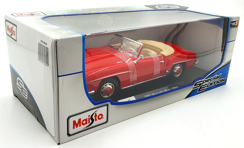 Maisto 1/18 Scale Diecast 46629 - 1955 Mercedes-Benz 190SL - Red