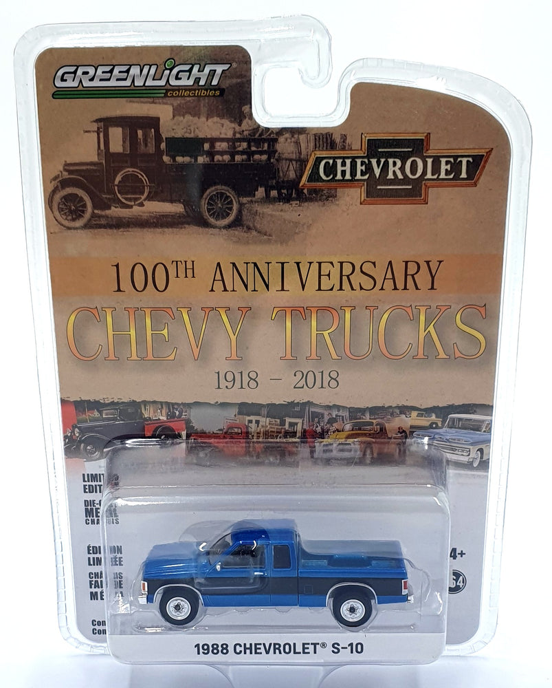 Greenlight 1/64 Scale 28080-B - 1988 Chevrolet S10 - Blue/Black