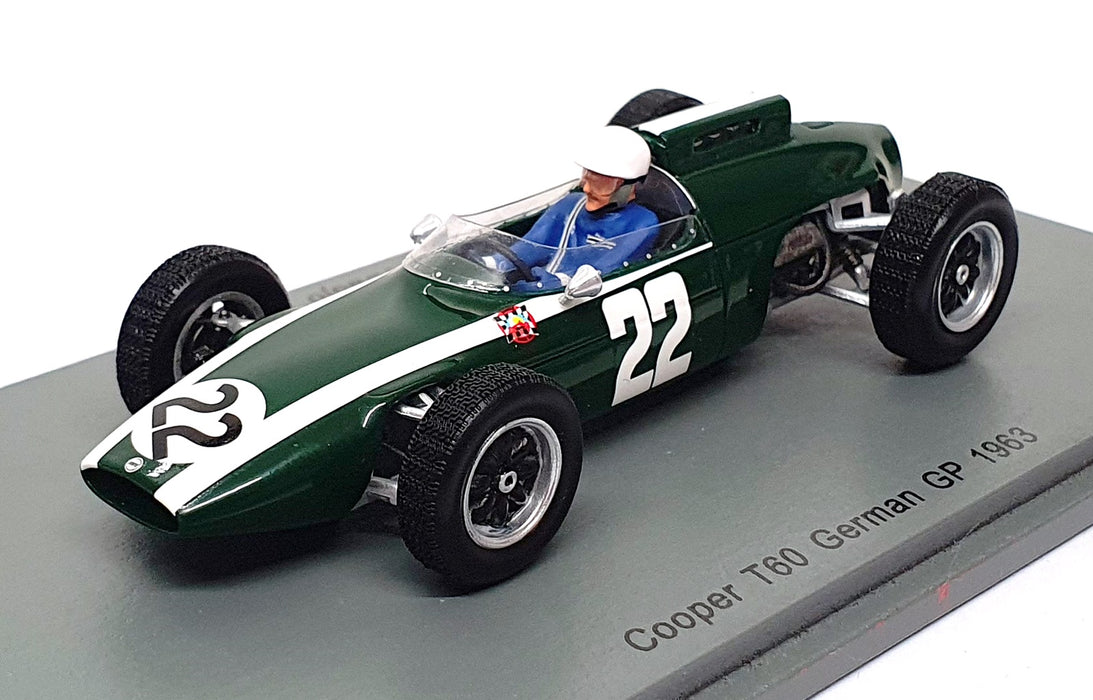 Spark 1/43 Scale S5292 - F1 Cooper T60 #22 German GP 1963 de Cabral - Green