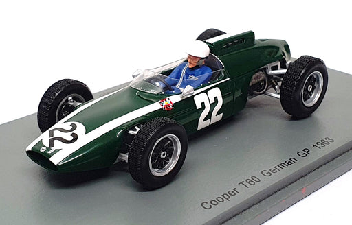 Spark 1/43 Scale S5292 - F1 Cooper T60 #22 German GP 1963 de Cabral - Green