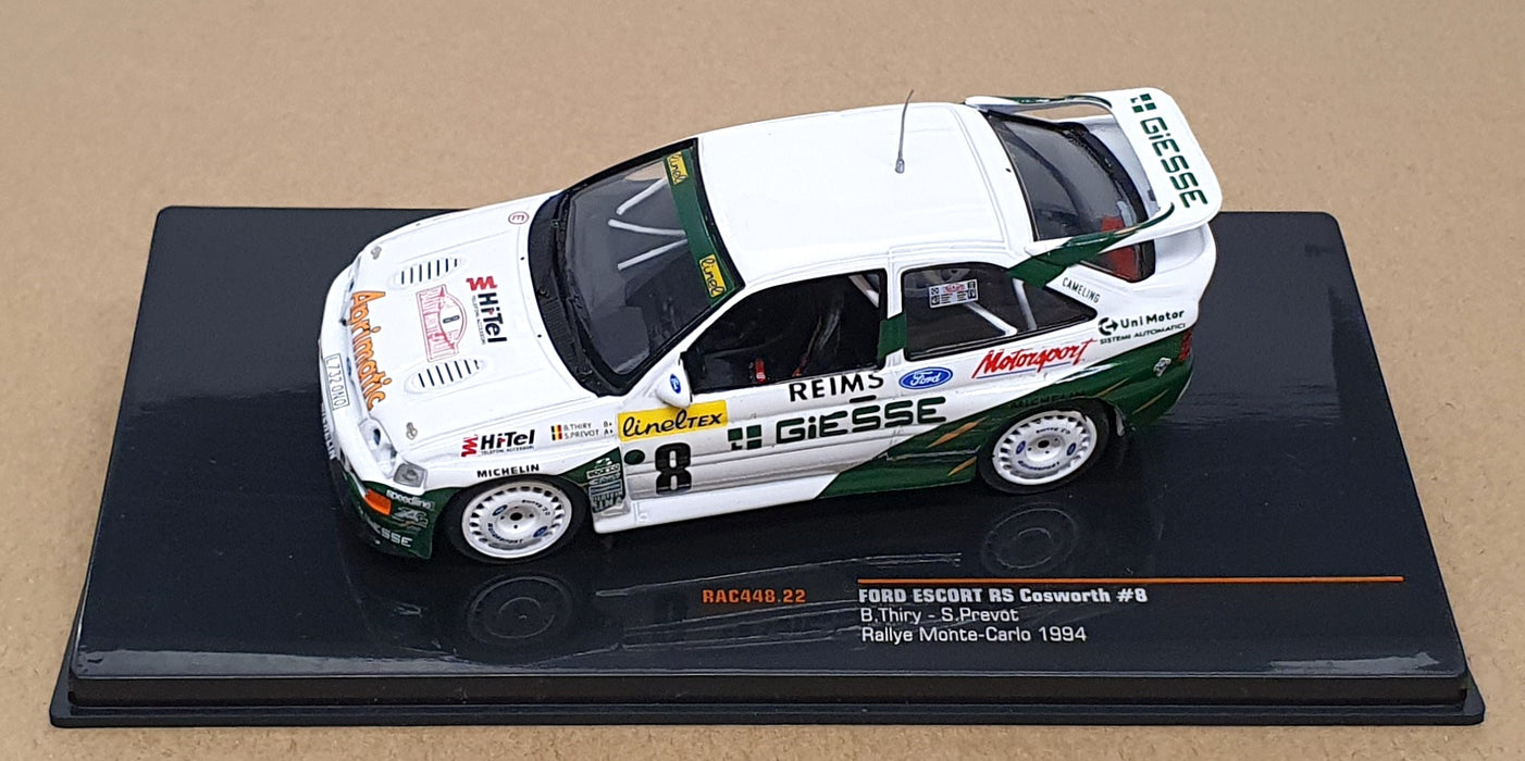 Ixo 1/43 Scale RAC448.22 - Ford Escort RS Cosworth #8 Monte Carlo Rally 1994