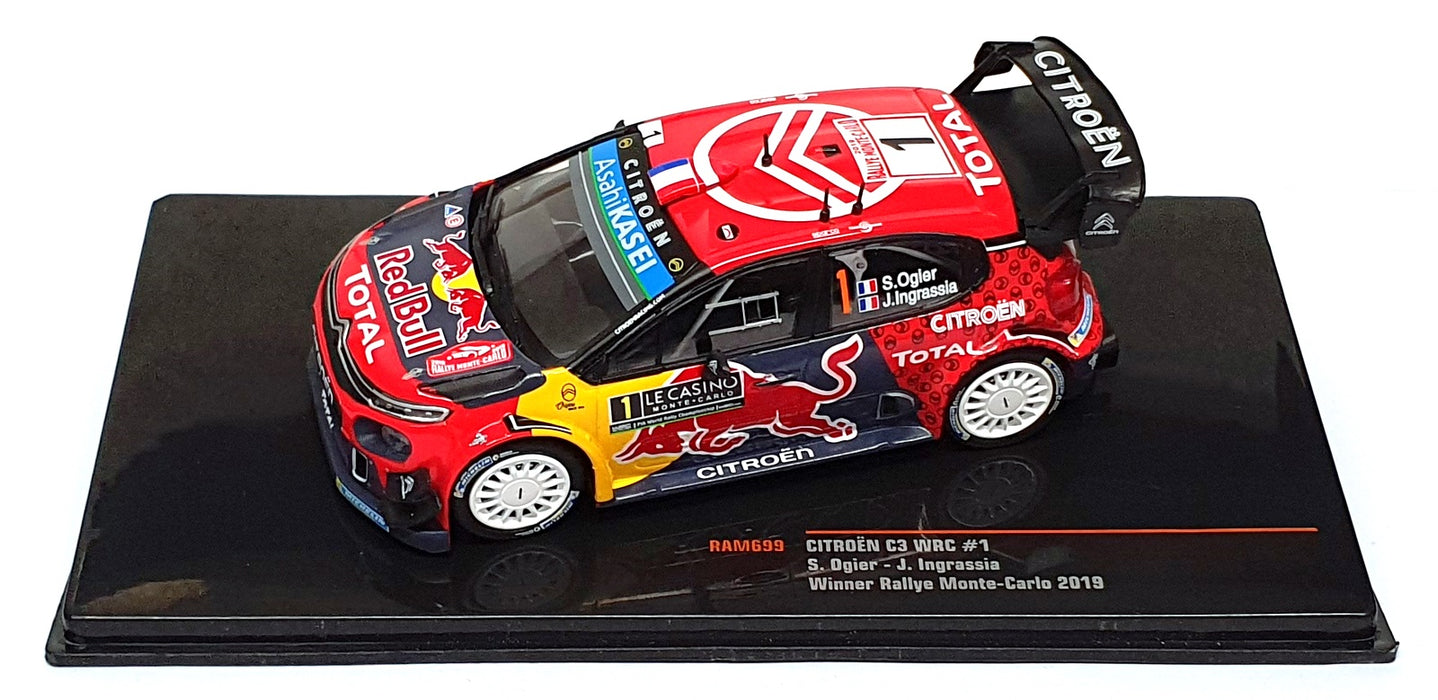 Ixo 1/43 Scale RAM699 - Citroen C3 WRC #1 Monte Carlo Rally 2019 Ogier/Ingrassia