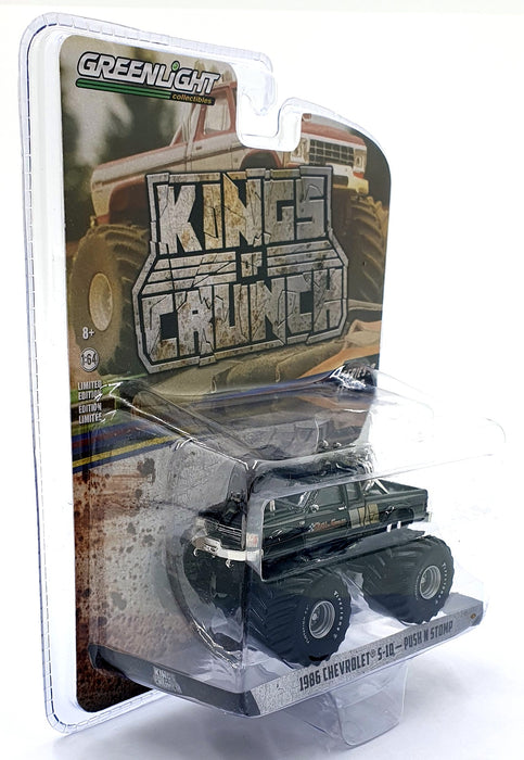 Greenlight 1/64 Scale 49090-B - 1986 Chevrolet S-10  Push and Stop - Black