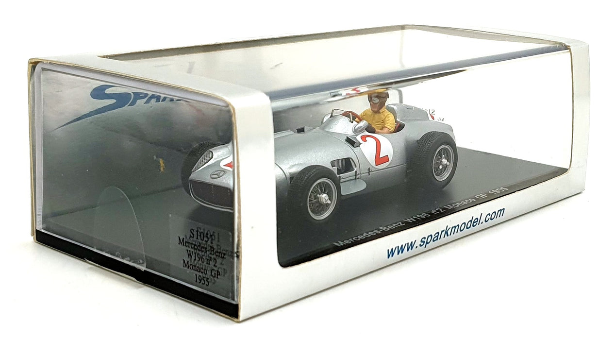 Spark 1/43 Scale S1051 - Mercedes-Benz W196 #2 Monaco GP 1955
