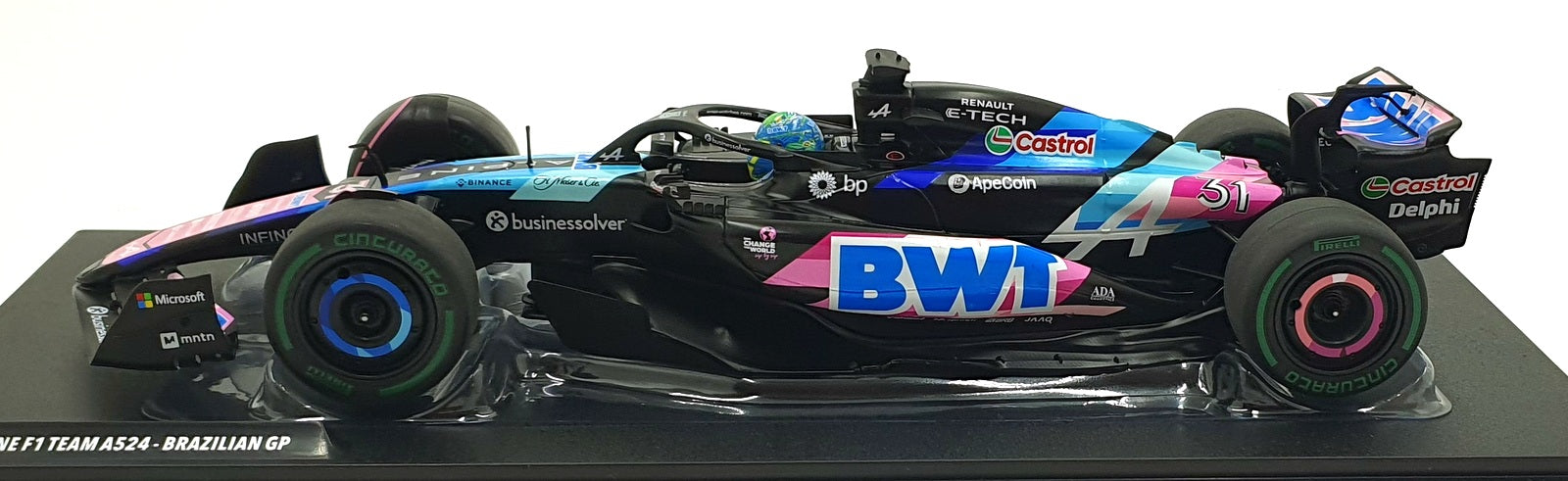 Solido 1/18 Scale Diecast S1814004 - Alpine F1 Team A524 #31 Brazilian GP - Ocon