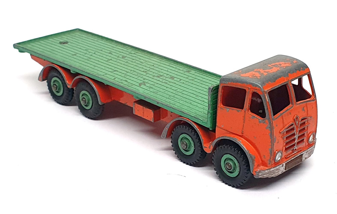 Dinky 18cm Long Original Diecast 31526D - Foden Flat Truck - Orange/Green