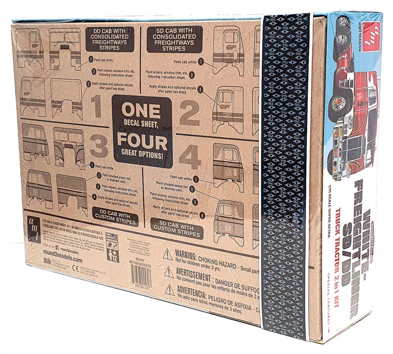 AMT 1/25 Scale 2 In 1 Kit AMT1046/06 - White Freightliner SD/DD Tractor Truck