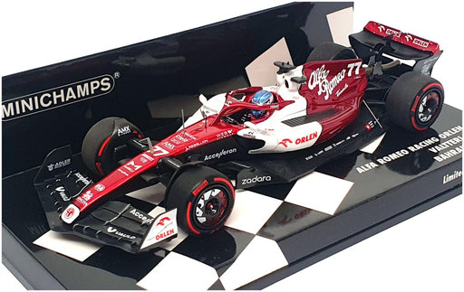 Minichamps 1/43 Scale 417 220177 - F1 Alfa Romeo C42 Bahrain GP 2022 Bottas
