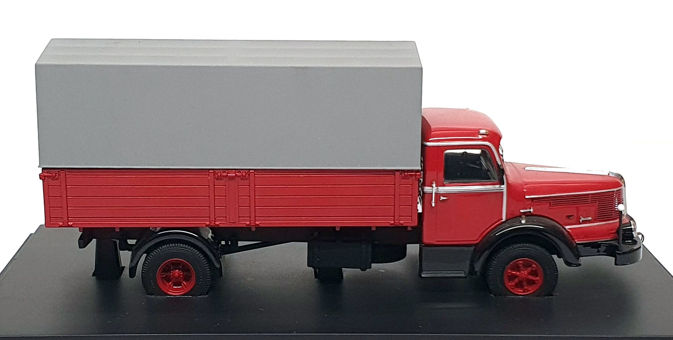 Schuco 1/43 Scale Diecast 03031 - Krupp Titan Canvas Truck - Red/Grey
