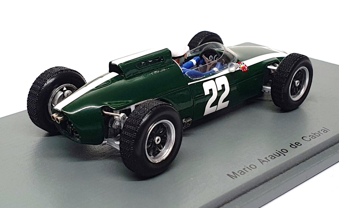 Spark 1/43 Scale S5292 - F1 Cooper T60 #22 German GP 1963 de Cabral - Green