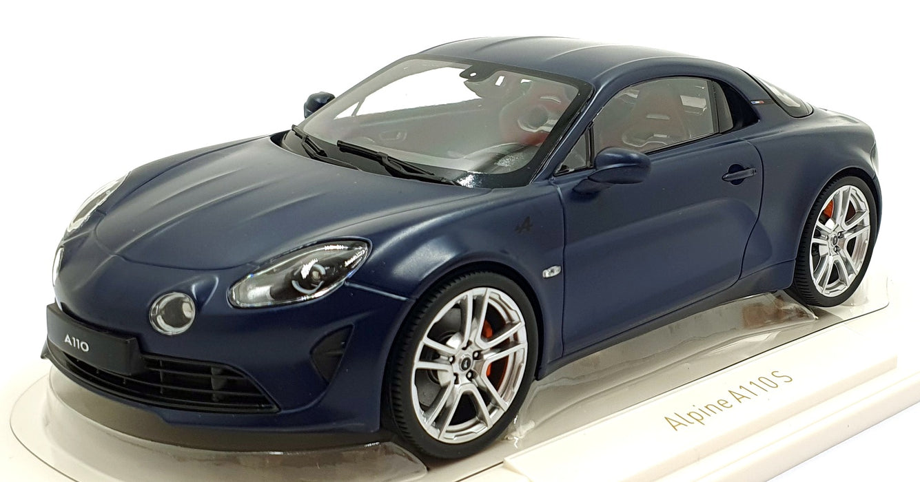 Norev 1/18 Scale Diecast 185444 - 2025 Alpine A110S - Mat. Storm Blue