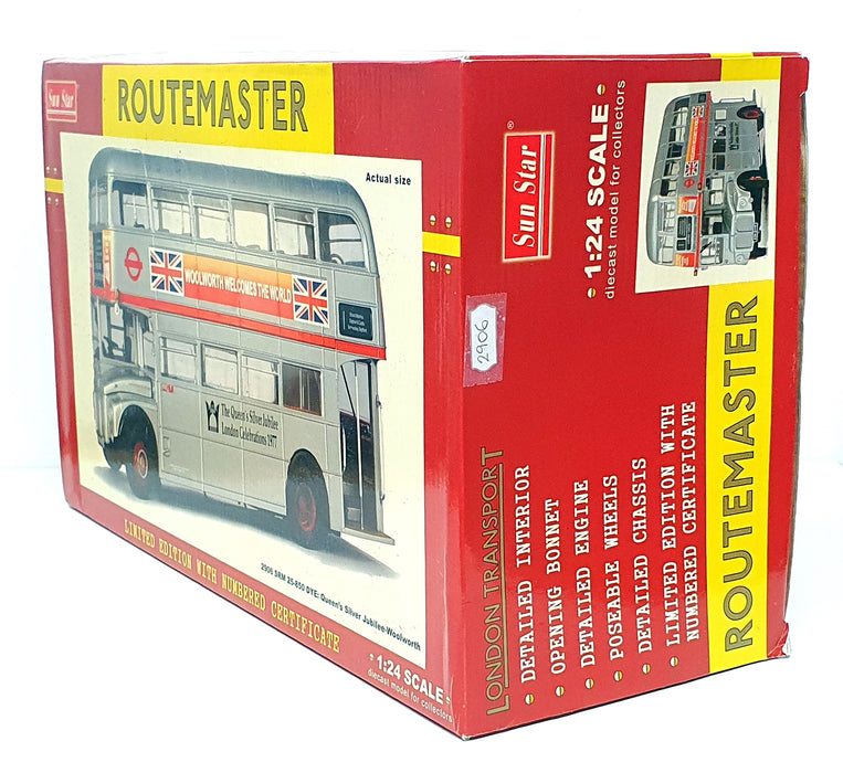 Sun Star 1/24 Scale 2906 SRM 25-850 DYE Queen's Silver Jubilee-Woolworth RM Bus