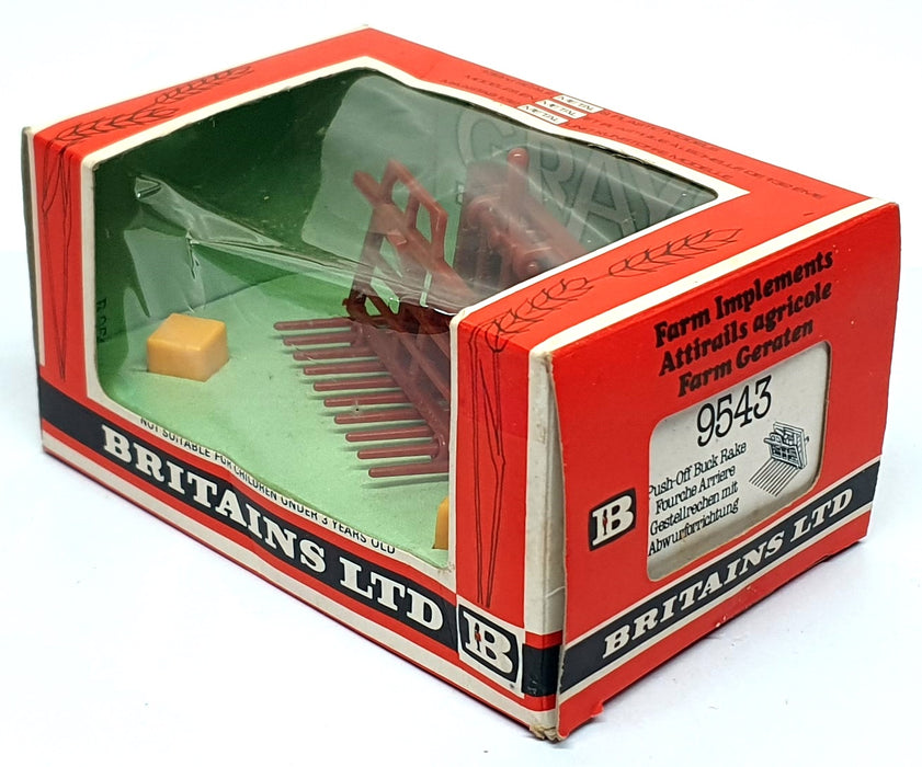 Britains 1/32 Scale 9543 - Farm Implement Push-Off Buck Rake - Brown
