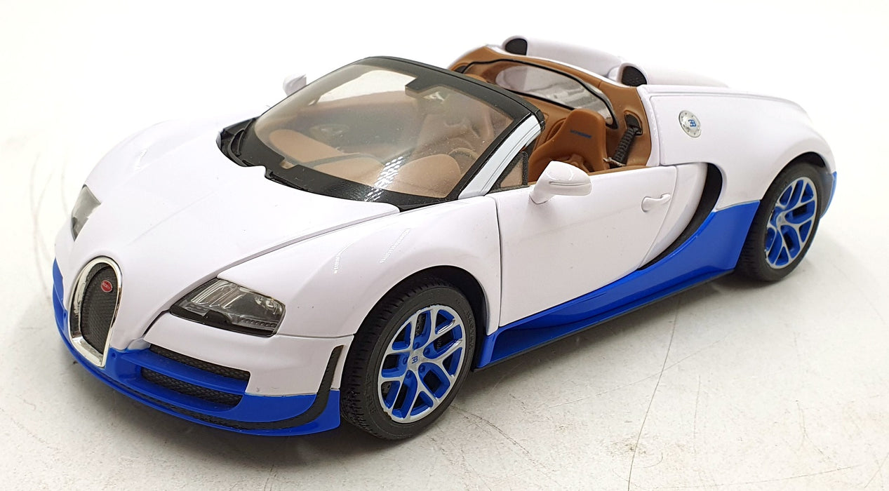 Rastar 1/18 Scale Diecast 43900 Bugatti Veyron 16.4 Gran Sport White/Blue