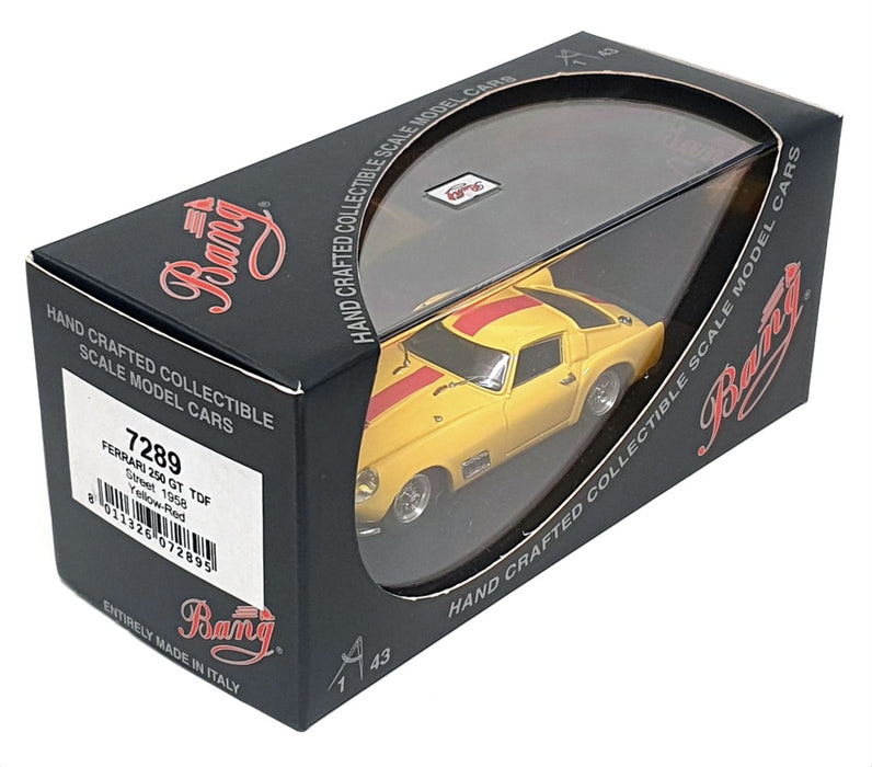 Bang 1/43 Scale 7289 - 1958 Ferrari 250 GT TDF Street - Yellow/Red