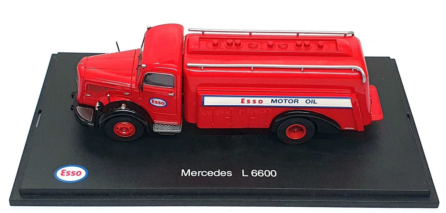 Schuco 1/43 Scale 002418 - Mercedes Benz L6600 Tanker Truck Esso - Red