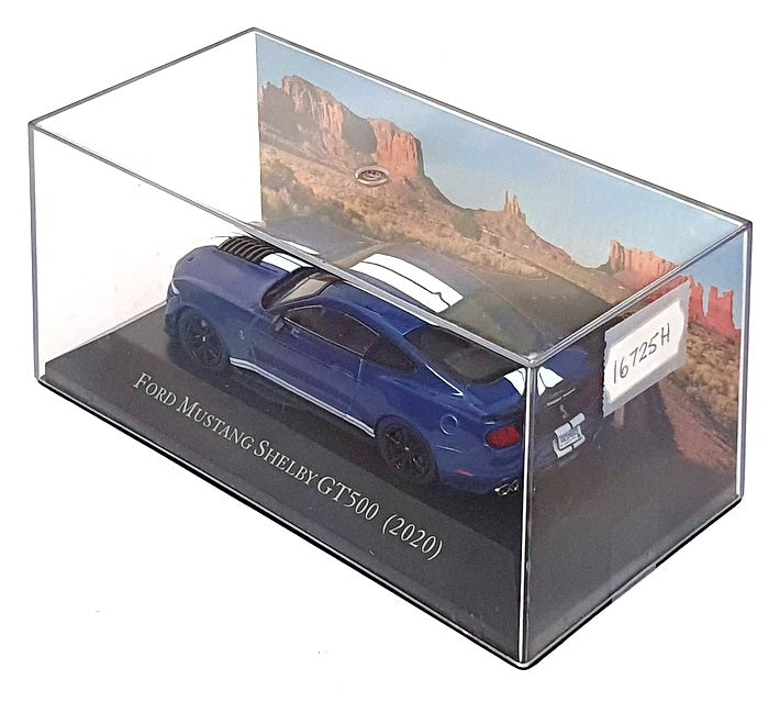 Altaya 1/43 Scale 16725H - 2020 Ford Mustang Shelby GT500 - Blue/White