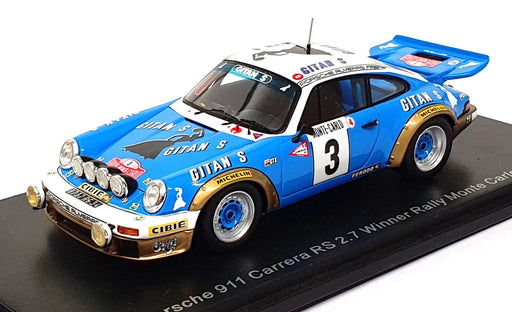 Spark 1/43 Scale S6639 - Porsche 911 RS 2.7 #3 Winner Monte Carlo Rally 1978