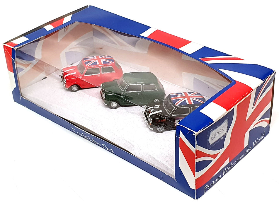 Oxford Diecast 1/43 Scale 68023 - 3 Piece Mini Set - Red Green Black