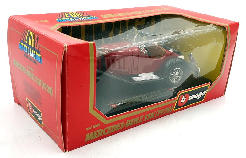 Burago 1/24 Scale Diecast 1509 - 1928 Mercedes Benz SSK - Red/Black
