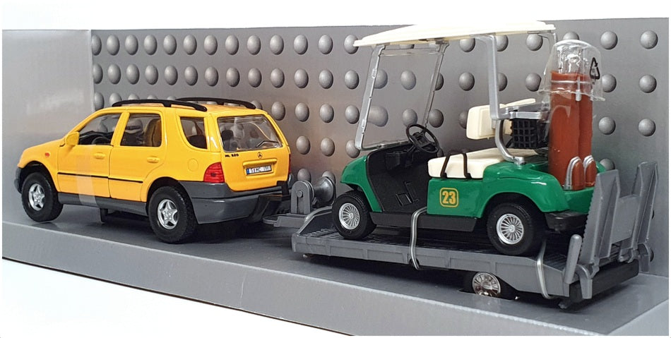Hobby Cars 29cm Long 39754 - Mercedes Benz M-Class & Golf Cart - Yellow Green