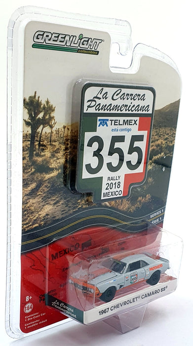 Greenlight 1/64 Scale 13240-C - 1967 Chevrolet Camaro SS #355 - Grey