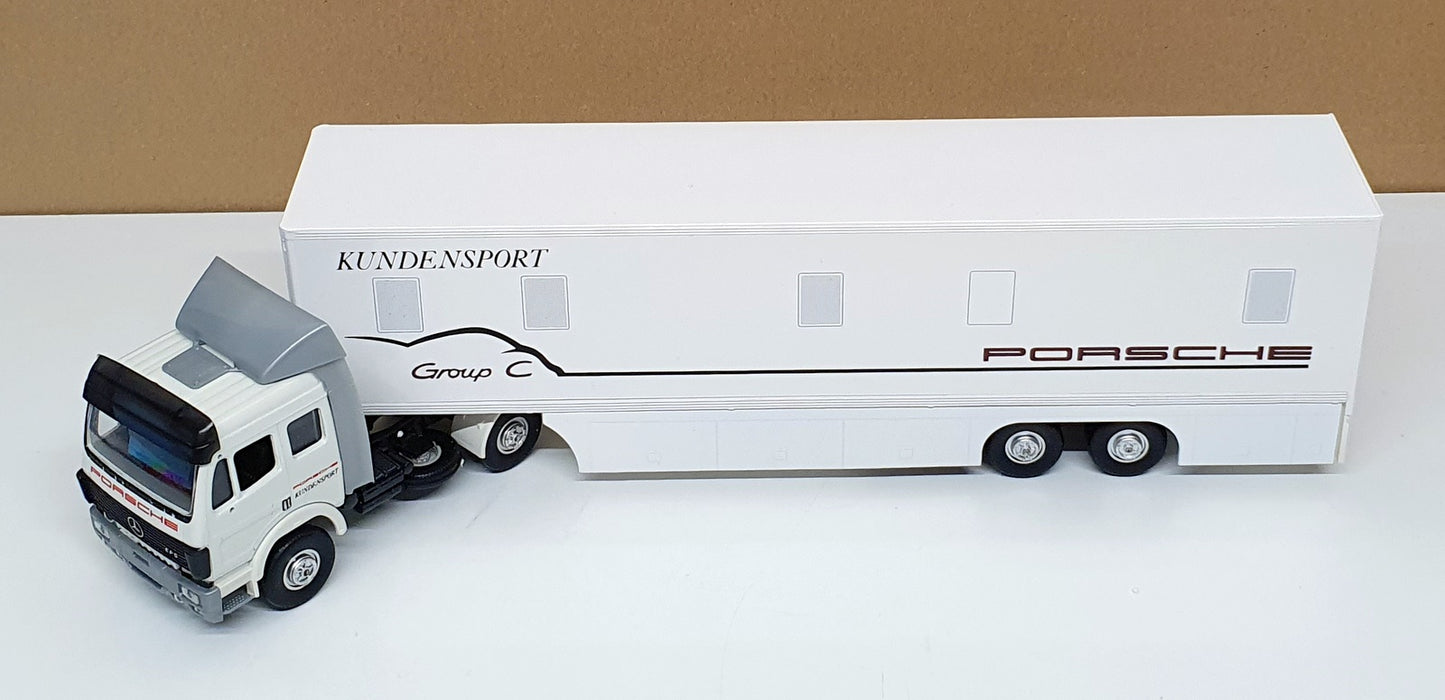 Eligor 1/43 Scale 5403 - Mercedes Benz Transporter Truck Porsche - White