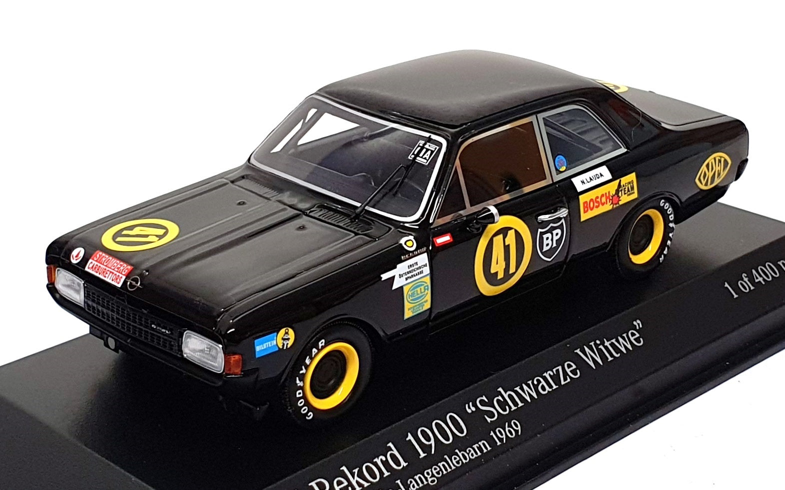 Minichamps 1/43 Scale 437 694641 - Opel Rekord #41 Tulln Langenlebarn 1969 Lauda