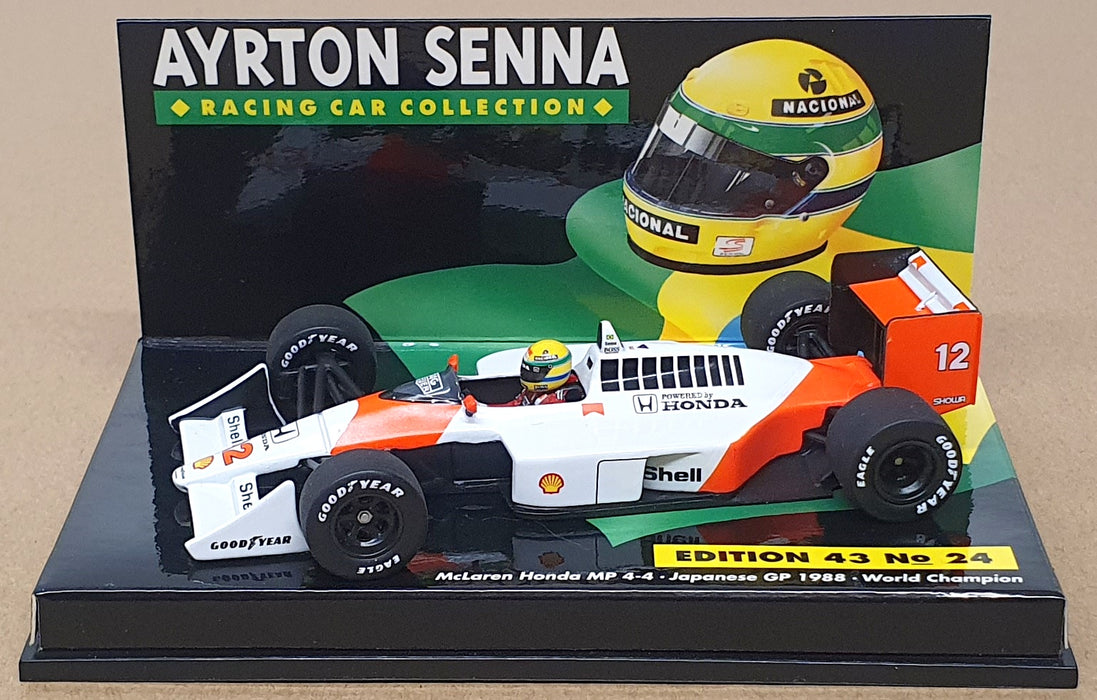 Minichamps 1/43 Scale 540 884392 - F1 McLaren Honda MP 4-4 Japan GP 1988 Senna