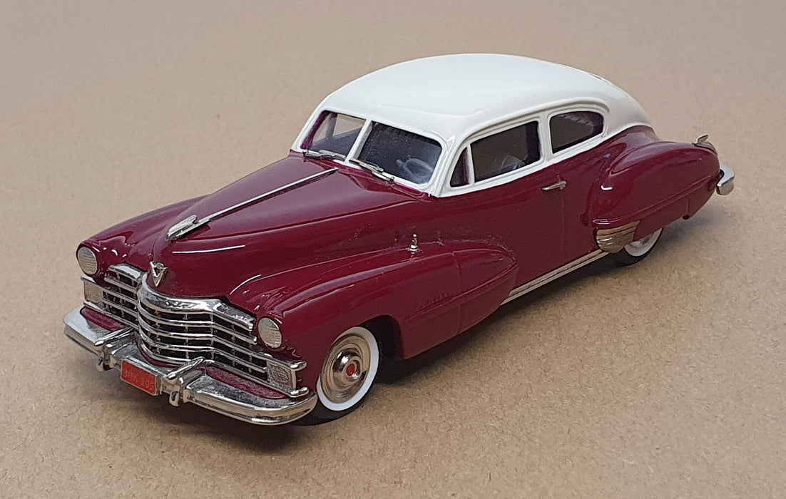Brooklin Models 1/43 Scale BRK105 - 1947 Cadillac S62 Club Coupe - Maroon/Cream
