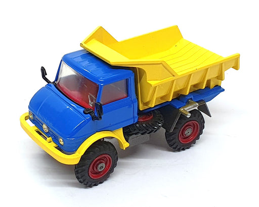 Corgi Toys 9.5cm Long Original Diecast 409 - Unimog Rear Dumper - Blue/Yellow