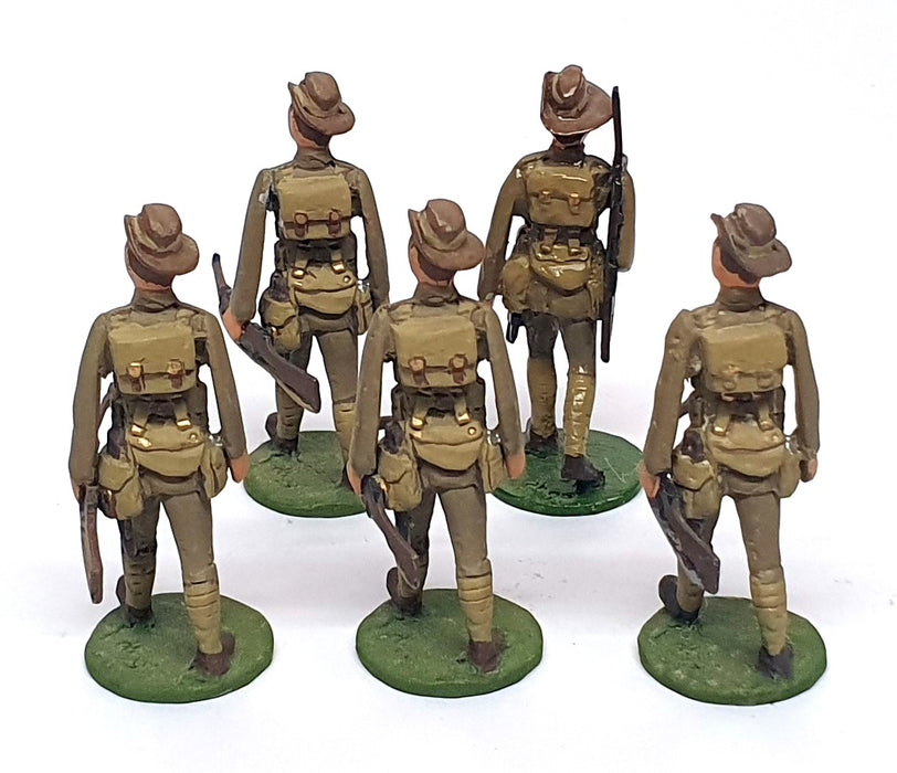 D.B. Figurines 60mm Tall Metal Soldiers 618 - Australian Infantry (5)