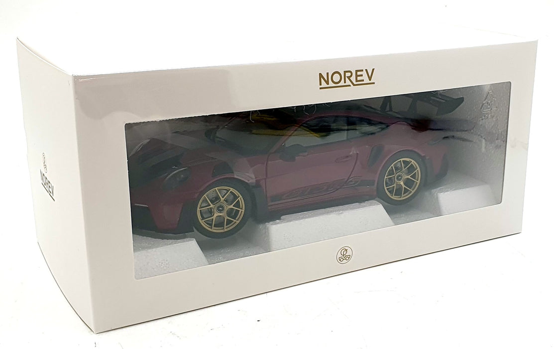 Norev 1/18 Scale Diecast 187370 2022 Porsche 911 GT3 RS Weissach Pack Star Ruby