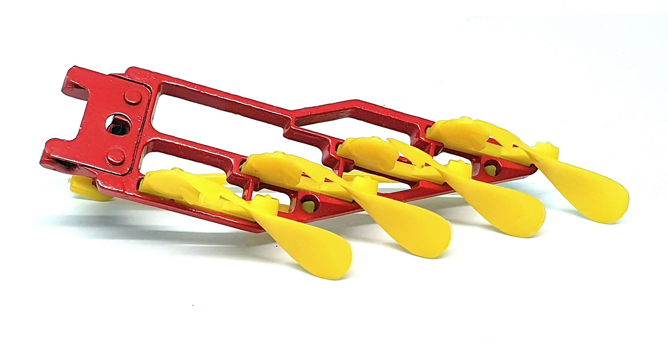 Corgi Toys Appx 9cm Long Model 56 - Four Furrow Plow - Yellow/Red